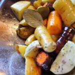 Root vegetables, olive oil & seasoning