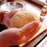A stiff dough that springs back when touched.