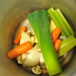 Use big chunks and let the simmer bring out the flavour