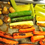 Turning vegetables during roasting