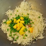 ... adding rice, pineapple, peas...