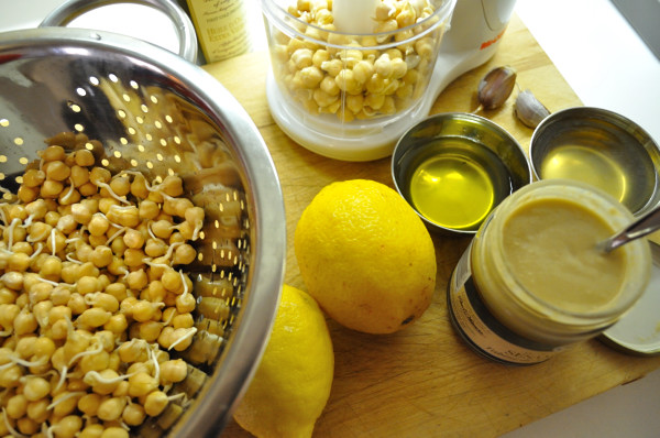 Sprouted hummus ingredients