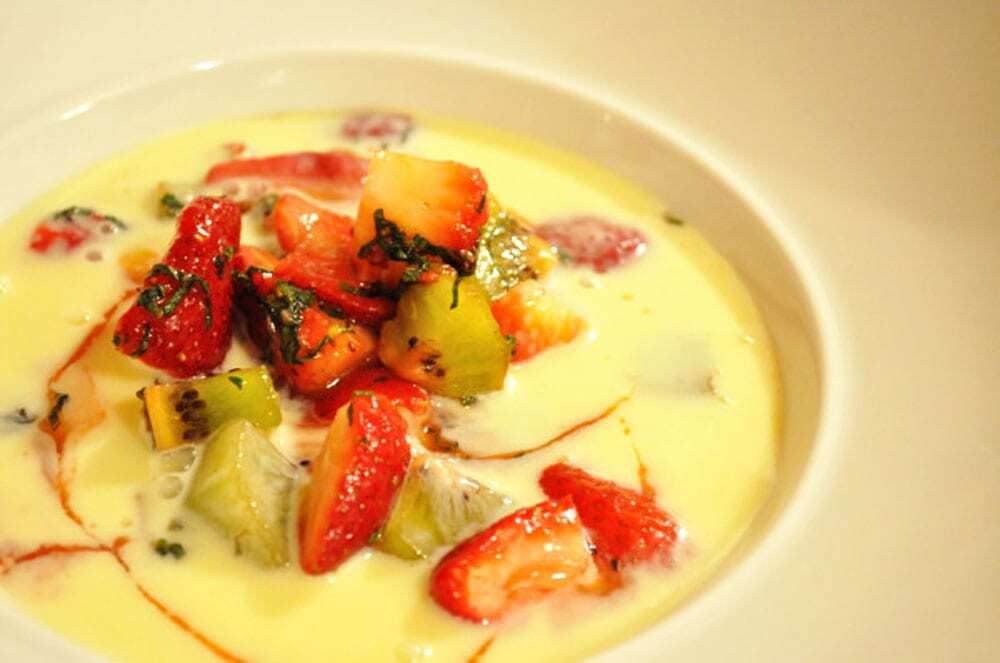 White Chocolate Strawberry Kiwi Soup - Food Gypsy