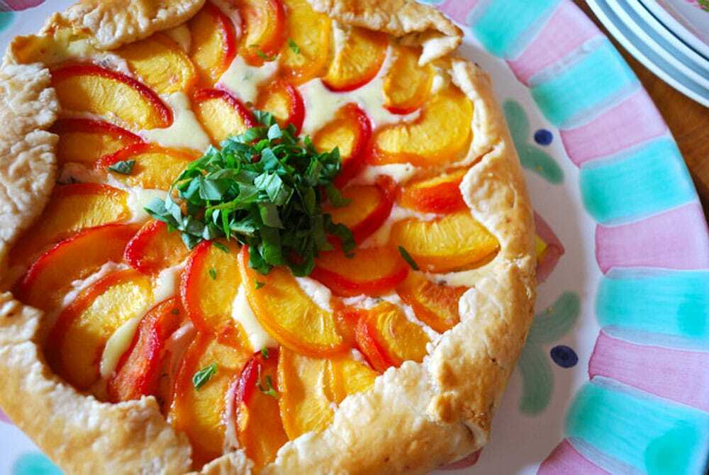 Peach Basil Goat Cheese Galette - Food Gypsy