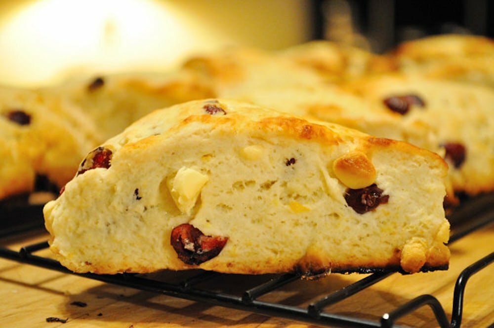 Lemon White Chocolate Cranberry Scone - Food Gypsy