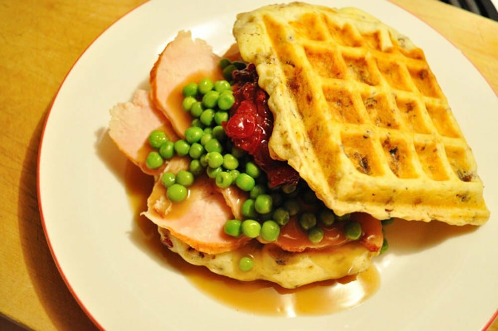 Stuffing-Waffle Turkey Sandwich - Food Gypsy