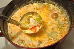  Seafood Chowder, in the pot - Food Gypsy