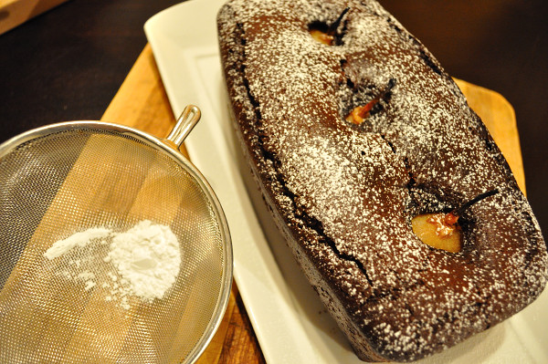 Gingerbread Pear Cake, icing sugar - Food Gypsy