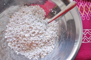 Mix flour, oats, barley, flax & leavening agents - Food Gypsy