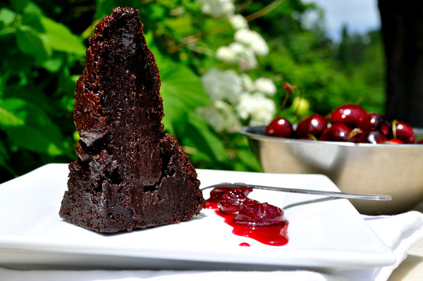 Chocolate Cherry Brownie, in the sun - Food Gypsy