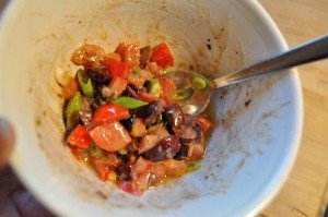 Tomato Olive Relish, lightly mixed - Food Gypsy