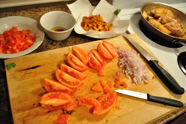 Chopping tomatoes & shallots - Food Gypsy