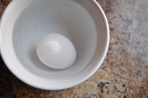 Immerse egg in near boiling water - Food Gypsy