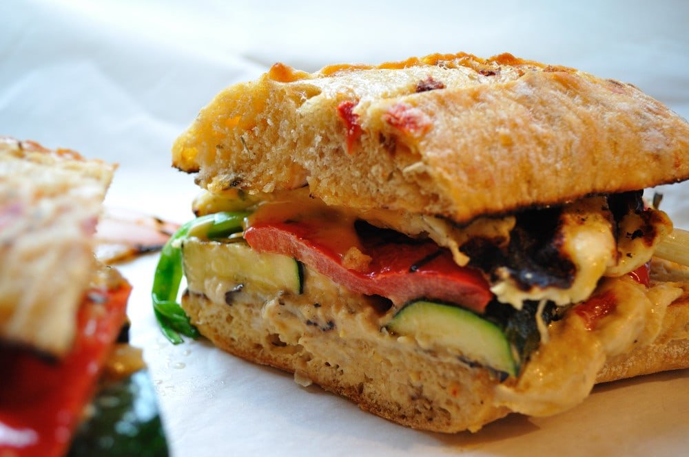 Grilled Vegetable Haloumi & Hummas Hoagie - Food Gypsy