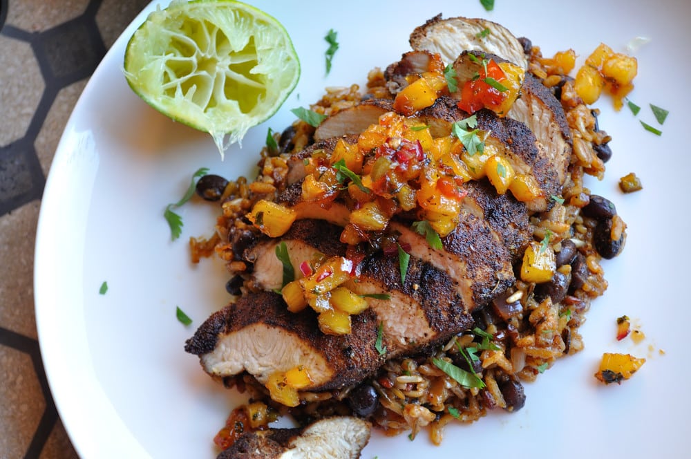 Mexican Blackened Chicken with Jalapeno Black Beans & Rice - Food Gypsy