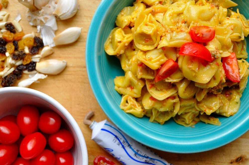 Cappelletti Sicilia with Tomato Garlic & Nuts - Food Gypsy