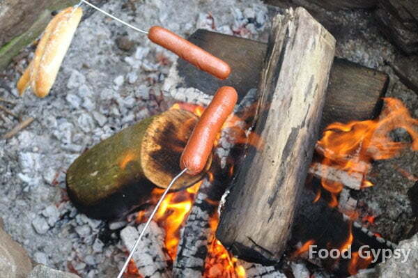 Gourmet Hot Dogs, fire pit - FG