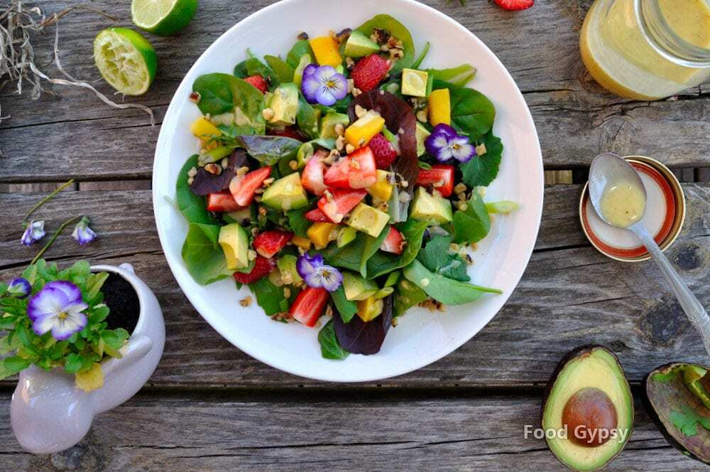  Strawberry Mango Avocado Salad all season. Here I've used a sweet and sour combination with our Honey Lime Vinaigrette