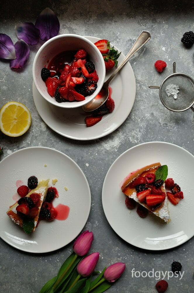 Lemon Ricotta Cake with berries -Food-Gypsy