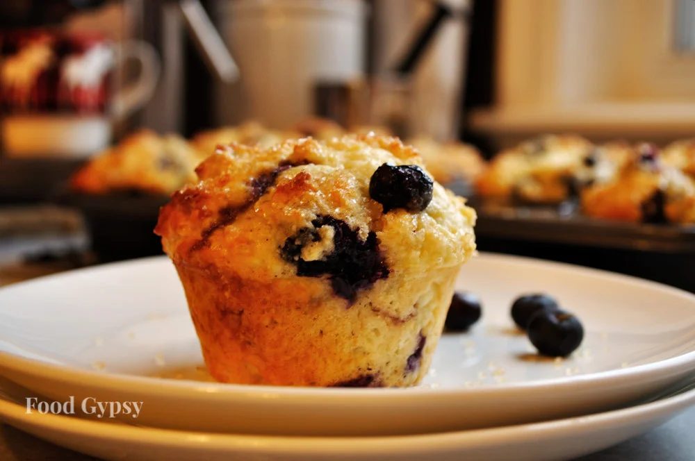 One Bowl Blueberry Muffins, Food Gypsy